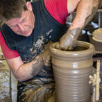 Gabriel Nichols in his workshop 2018